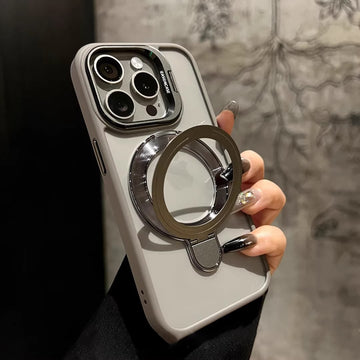 Magnetic Transparent Dual Bracket Anti-Fall Phone Case