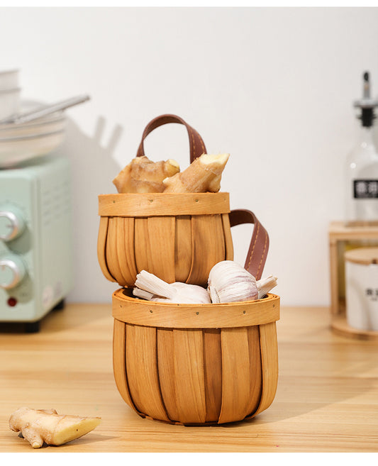 Handwoven Wall Mounted Bamboo Basket